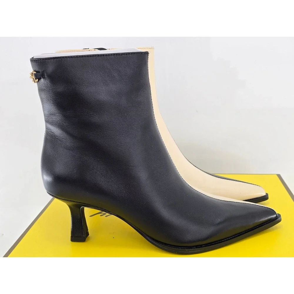 Circus NY Yuki Ankle Boots Women 6 Black Vanilla Two Tone Pointed Toe - New